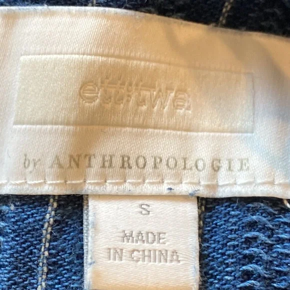 Anthropologie Ett:twa Peplum Striped Denim Jumpsuit Size Small - Picture 13 of 15